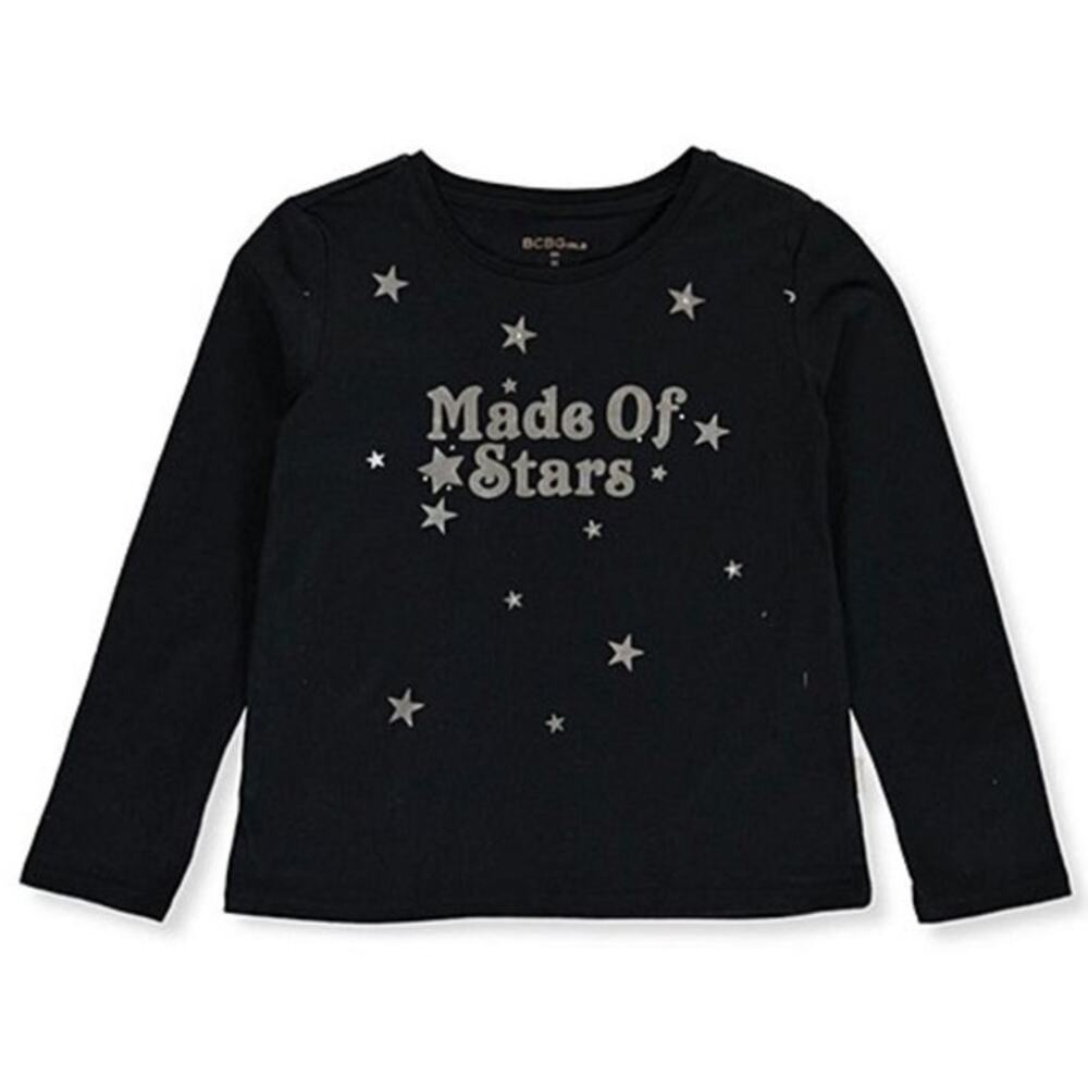 BCBGirls Made of Stars Black Long Sleeve Shirt Size 4 Girls Toddler
